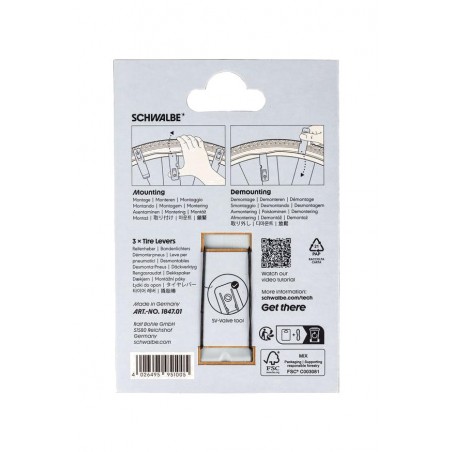 SCHWALBE Bicycle tire lever set PVC (3 UNIDADES) 726811