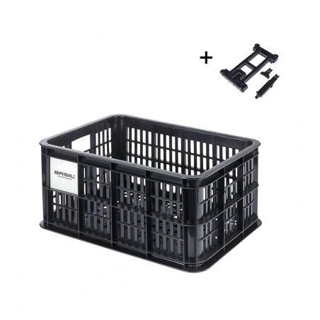 BASIL Cesta para bicicleta con placa plástico CRATE S 17.5L (39X28.5X23 CM) MIK 2.0 726813