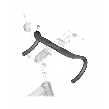 LAPIERRE Manillar para bicicleta aerodinámico carbono AERO 400 MM KLP00121