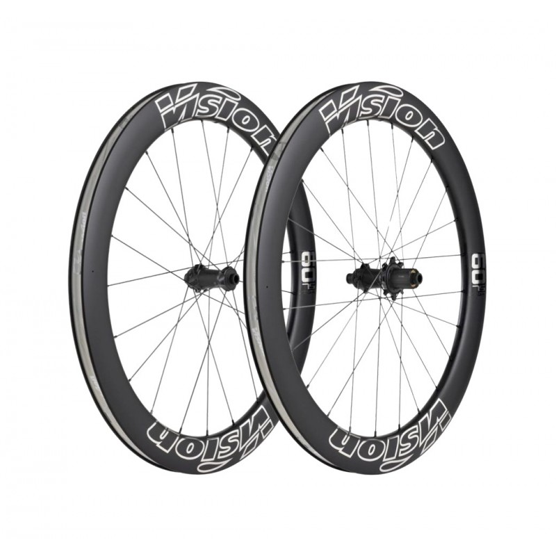 VISION Juego de ruedas carbono aerodinámicas carretera para bicicleta con disco y sistema METRON 60 SL CENTERLOCK SHIM HG11 EDIT