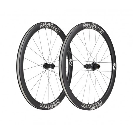 VISION Aerodynamic carbon road bike wheelset with disc and clincher system METRON 45 SL CENTERLOCK SHIM HG11 EDITION TUBELESS RE