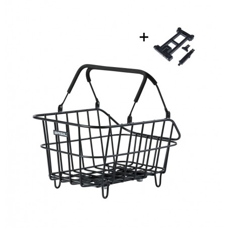 BASIL Cesta trasera de aluminio para bicicleta con placa CENTO (39X24X15 CM) MIK 2.0 727023