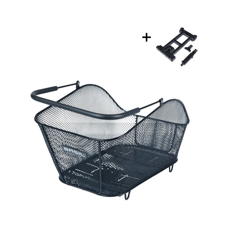 BASIL Cesta trasera de acero para bicicleta compatible con sistema multisistema ICON M NX (39X24X13 CM) 727026