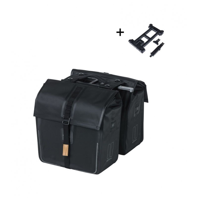 BASIL Alforjas traseras impermeables para bicicleta con sistema URBAN DRY 50L E (16X31X32 CM) MIK 2.0 727033