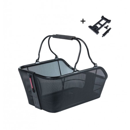 BASIL Aluminum rear bicycle basket with integrated light and system CENTO TECH FIBER 21L (39X24X15 CM) MIK 2.0 727034