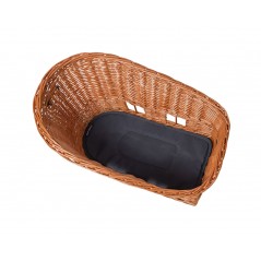 BASIL Cesta de mimbre con cojin para transporte perros en bicicleta placa PASJA L 38L (41X27X27 CM) MIK 2.0 727036
