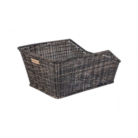 BASIL Cesta trasera de mimbre para bicicleta compatible con sistema CENTO RATTAN LOOK WSL (40X25X15 CM) 727037