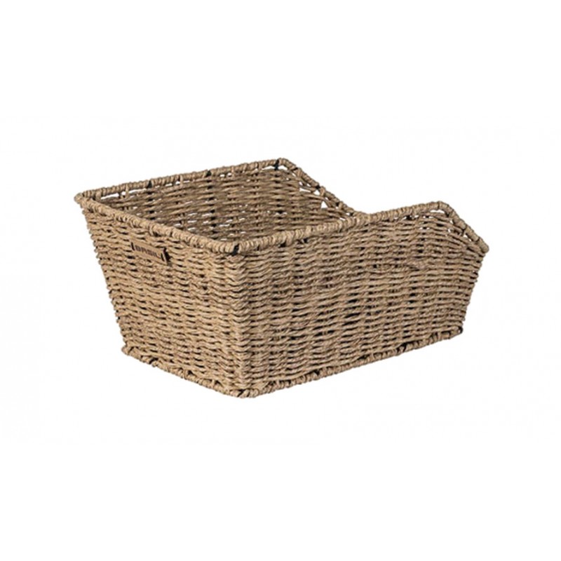 BASIL Cesta trasera de mimbre para bicicleta compatible con sistema CENTO RATTAN LOOK WSL (40X25X15 CM) 727038