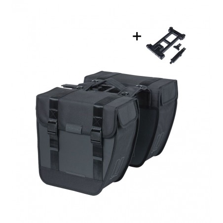 BASIL Waterproof rear bicycle panniers with reflective polyester system TOUR 28L (13X29X28 CM) MIK 2.0 727044