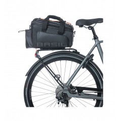 BASIL Waterproof expandable bag for bicycle rack with system MILES TARPAULIN XL PRO 9-36L (33X19X18 CM) MIK 2.0 727046