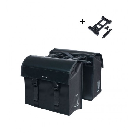 BASIL Alforjas traseras extensibles impermeables para bicicleta con sistema URBAN LOAD 48-53L (8X38X30 CM) MIK 2.0 727047