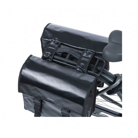 BASIL Alforjas traseras extensibles impermeables para bicicleta con sistema URBAN LOAD 48-53L (8X38X30 CM) MIK 2.0 727047