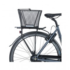 BASIL Cesta trasera de acero reflectante para bicicleta con sistema LESTO (24X32X17 CM) MIK 2.0 727049