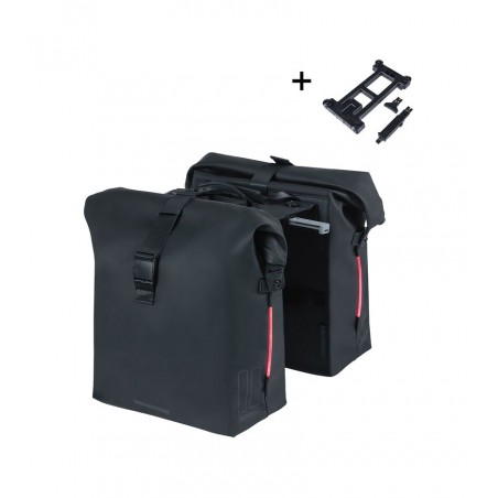 BASIL Waterproof rear bicycle panniers with plate SOHO 41L (15X31X38 CM) MIK 2.0 NORDLICHT 727052