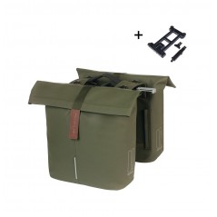BASIL Alforjas de poliuretano traseras impermeables para bicicleta ciudad con placa 28-32L (12X30X33 CM) MIK 2.0 727057