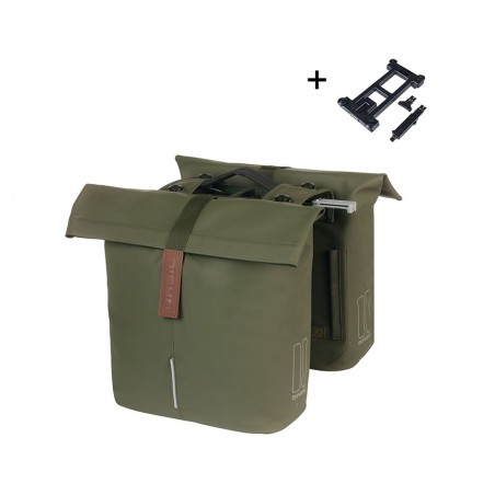 BASIL Waterproof polyurethane rear panniers for city bikes with plate 28-32L (12X30X33 CM) MIK 2.0 727057