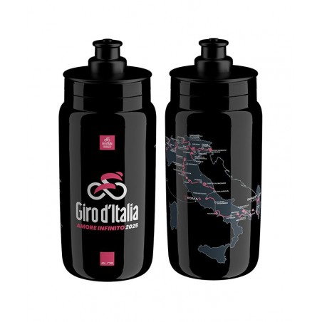 ELITE Bidón de ciclismo edición especial giro italia FLY 550 ML MAPA NEGRO 2025 727080