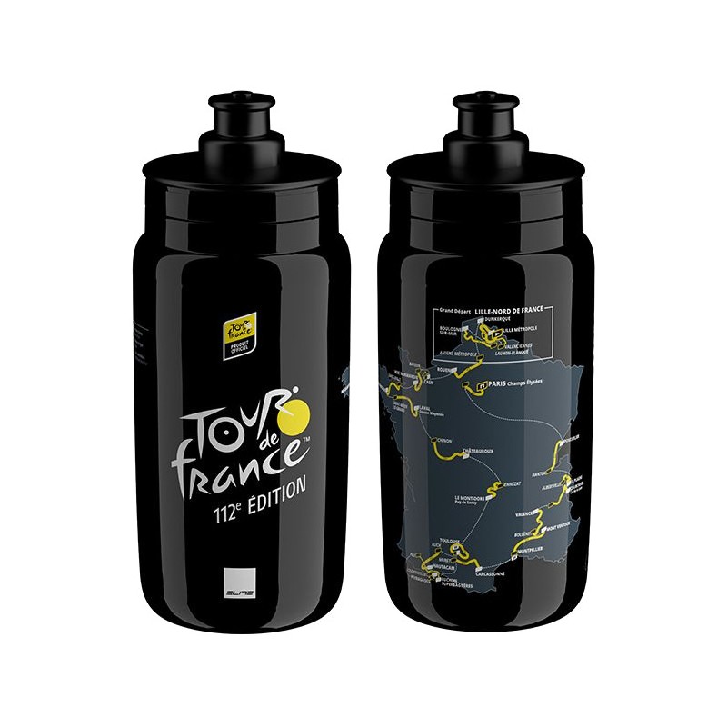 ELITE Bidón de ciclismo edición especial tour francia FLY 550 ML MAPA NEGRO 2025 727081