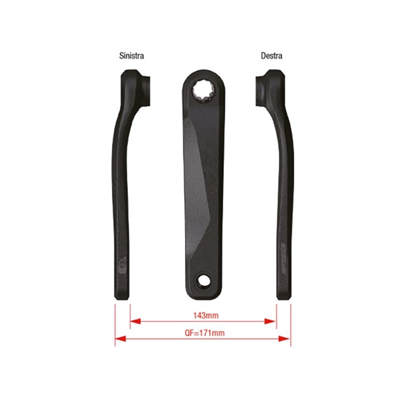 FSA Juego de bielas para bicicleta eléctrica compatible CK-220/IS 175 MM ALUMINIO BOSH GEN4, BROSE, YAMAHA 727089