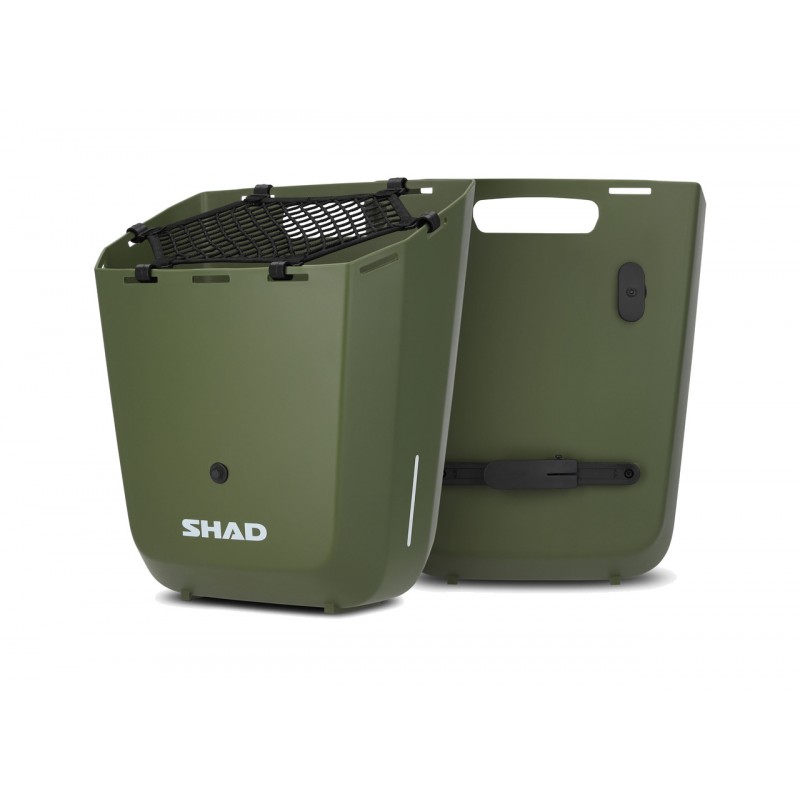 SHAD Baúl rígido tipo cesta para bicicleta con anclaje fijo 20L FIXED MOUNT AMSTERDAM GREEN X0BB201FM
