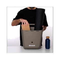 SHAD Baúl rígido tipo cesta para bicicleta con anclaje fijo 20L FIXED MOUNT OSLO GREY X0BB205FM