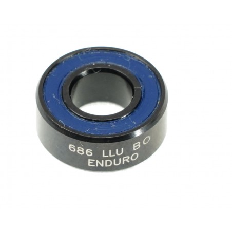 ENDURO BEARINGS Rodamiento miniatura con recubrimiento oxido negro para suspensión 686 LLU BO ABEC-3 (C3 CLEARANCE) 6MM X 13MM 5