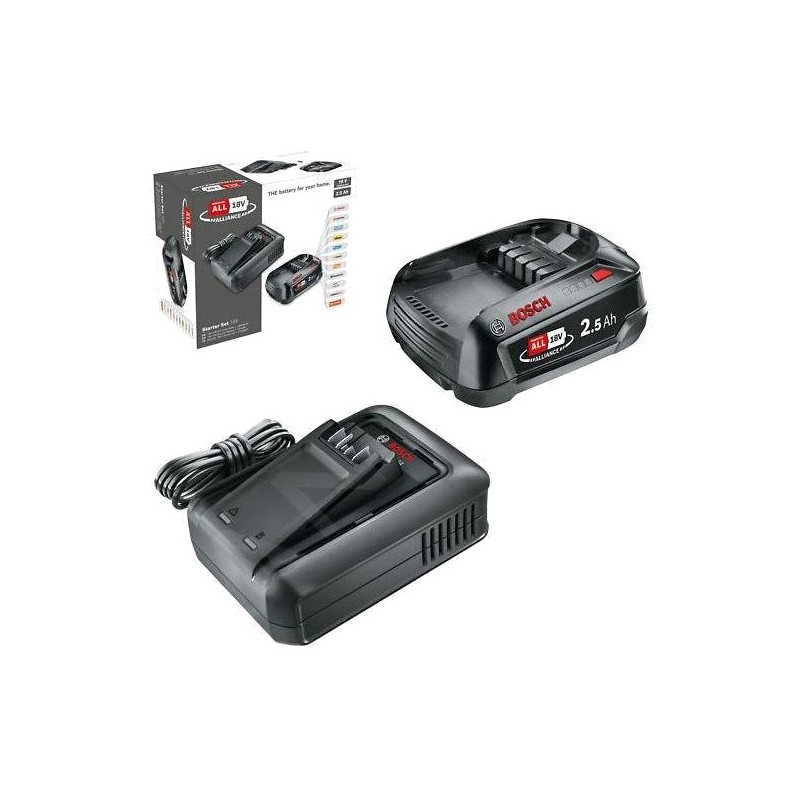 BOSCH Kit de batería con cargador para herramientas eléctricas PBA 18V 2.5AH 727228