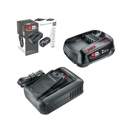 BOSCH Kit de batería con cargador para herramientas eléctricas PBA 18V 2.5AH 727228