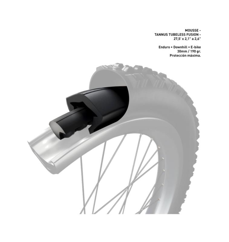 TANNUS Anti-puncture foam mousse for tubeless bicycle tires FUSION 27,5" X 2,1" A 2,6" 193751006015