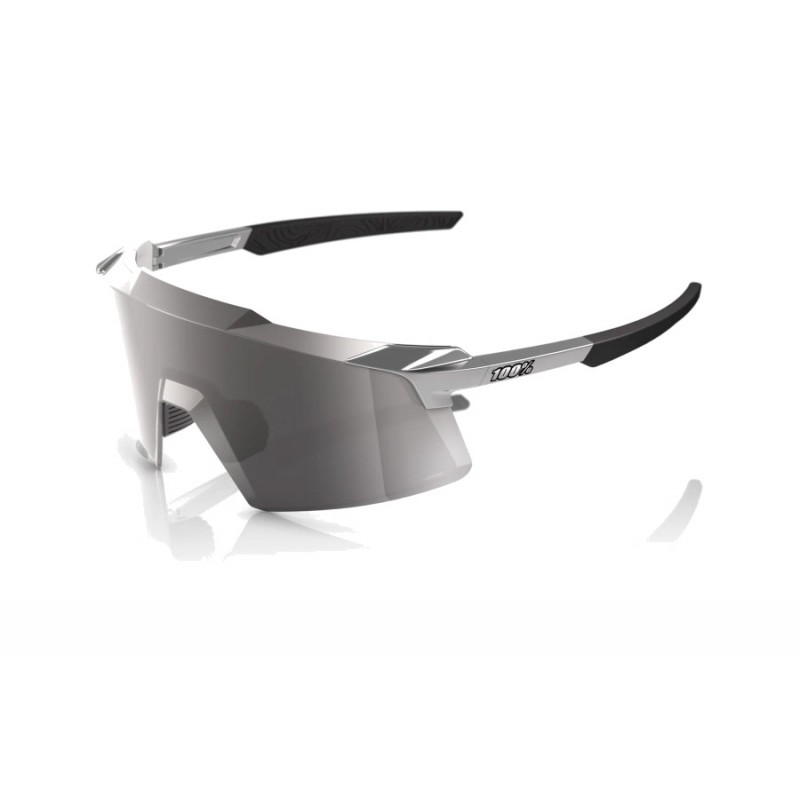 100% BICYCLE GLASSES FOR CYCLING SPORTS AEROCRAFT GLOSS BLACK CHROME HIPER SILVER MIRRORS 196261050165