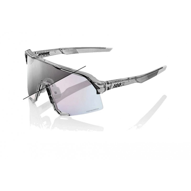 100% Cycling sunglasses S3 PHOTOCROMATIC POLISHED TRANSLUCENT GREY 196261050271
