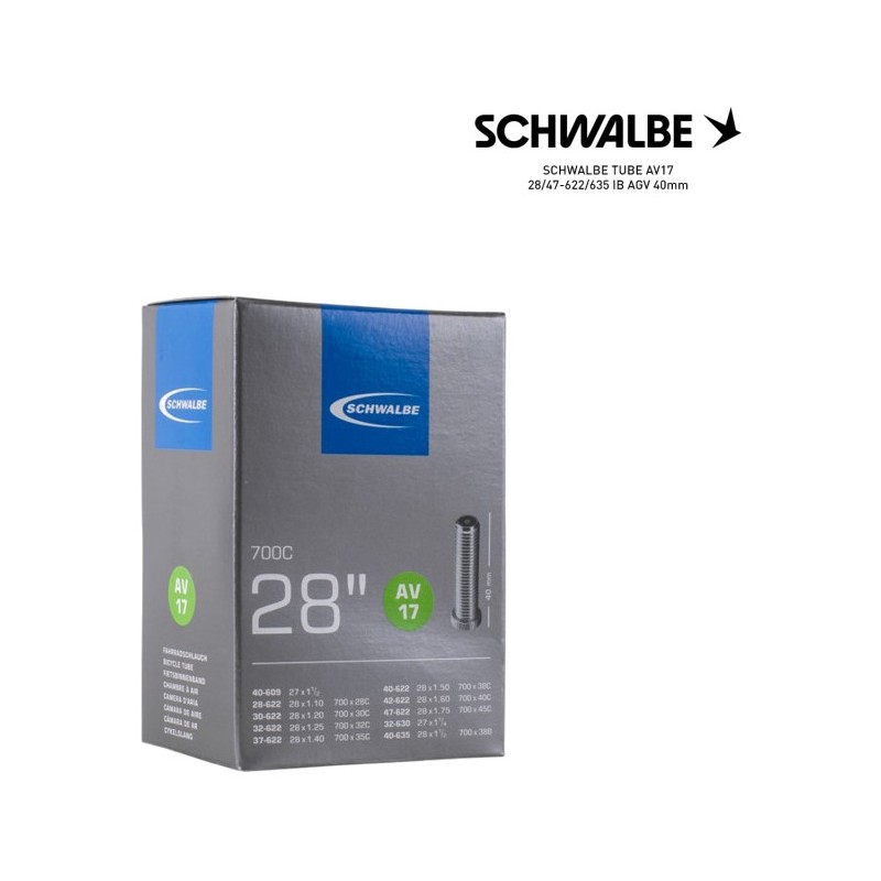 SCHWALBE Bicycle inner tube AV17 28/47-622/635 IB AGV 40MM 700C - VM 4026495831529