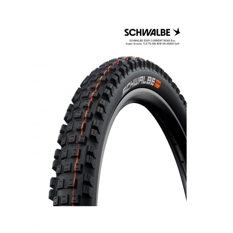 SCHWALBE Cubierta neumatico bicicleta EDDY CURRENT REAR EVO SUPER GRAVITY TLE 27.5 27.5X2.80 B/B-SK 4026495878890