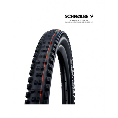 SCHWALBE Cubierta neumatico bicicleta TACKY CHAN EVO SUPER GROUND TLE ADDIX SOFT 29X2.40 B/B-SK 4026495937160