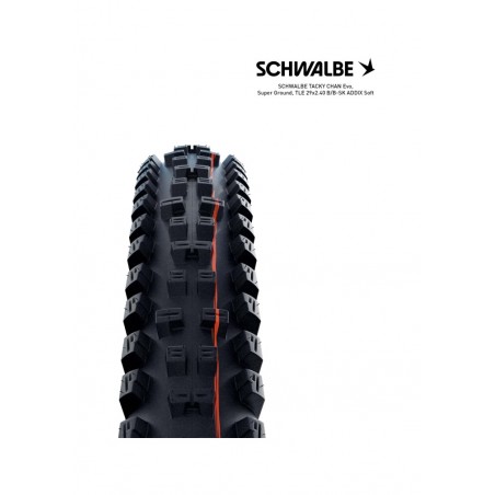 SCHWALBE Cubierta neumatico bicicleta TACKY CHAN EVO SUPER GROUND TLE ADDIX SOFT 29X2.40 B/B-SK 4026495937160