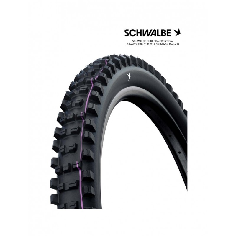 SCHWALBE Cubierta neumatico bicicleta SHREDDA FRONT EVO GRAVITY PRO TLR RADIAL 29X2.50 B/B-SK 4026495940306