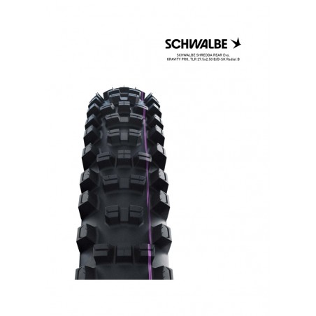 SCHWALBE Tire bicycle SHREDDA REAR EVO GRAVITY PRO TLR RADIAL 27.5X2.50 B/B-SK 4026495940382