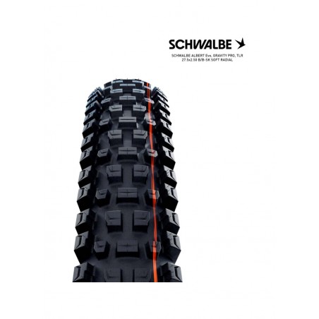 SCHWALBE Cubierta neumatico bicicleta ALBERT EVO 27.5 GRAVITY PRO SOFT RADIAL 27.5X2.50 B/B-SK 4026495945226