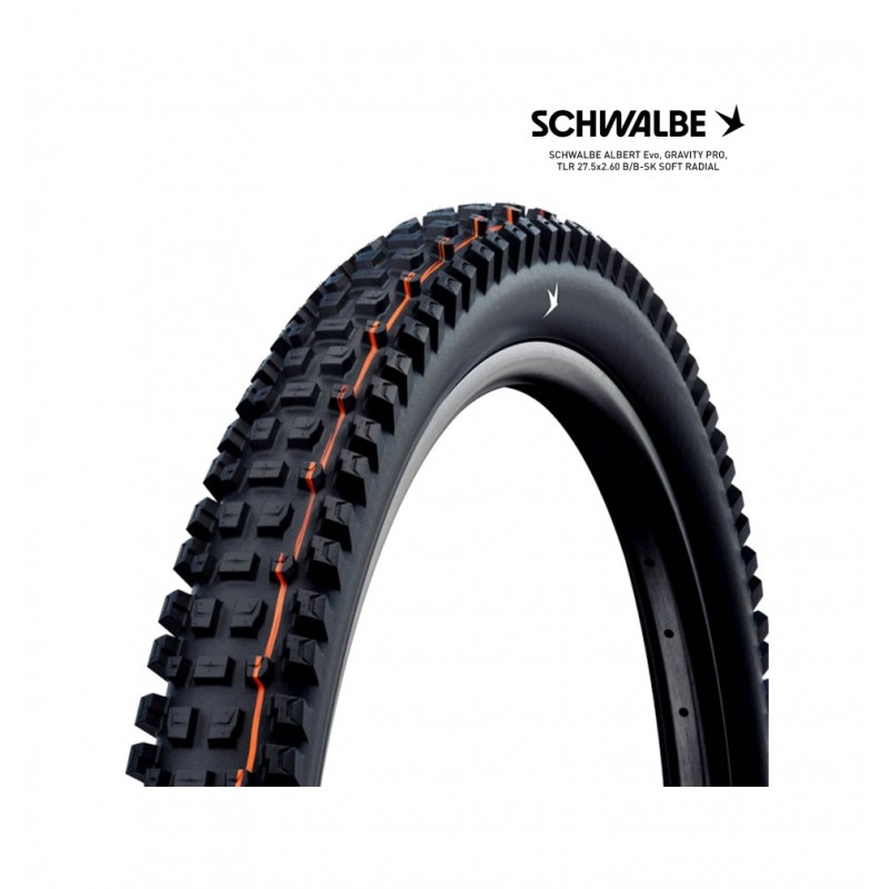 SCHWALBE Tire bicycle ALBERT EVO 27.5 GRAVITY PRO SOFT RADIAL 27.5X2.60 B/B-SK 4026495945264