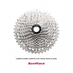 SUN RACE Piñones cassete para bicicleta CSRZ800 12-SPEED GRAVEL 11-46T 4711264332290