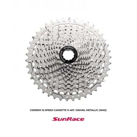 SUN RACE Bicycle cassette sprockets CSRZ800 12-SPEED GRAVEL 11-46T 4711264332290
