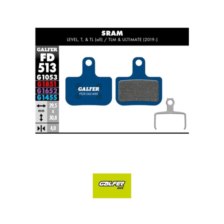 GALFER PASTILLAS DE FRENO ROAD BRAKE PAD SRAM LEVEL T - FD513G G1455 L 8400170110295