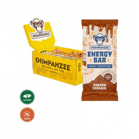 CHIMPANZEE Barrita energética VEGETARIAN / GLUTEN FREE 15X55 G - CASHEW CARAMEL 8594157875854