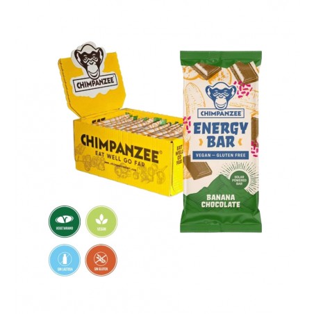 CHIMPANZEE Barrita energética VEGETARIAN / GLUTEN FREE 15X55 G - BANANA CHOCOLATE 8594157875892