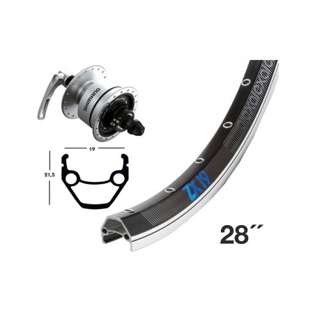EXAL Front wheel for bicycle and aluminum disc WINORA NADY 28" SHIMANO DH3N72 CENTERLOCK DINAMO 726407