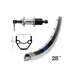 EXAL Rear wheel for urban bicycles with rim brake and quick release WINORA ZX 19 26" SHIMANO 8-10V ALUMINIO 726712