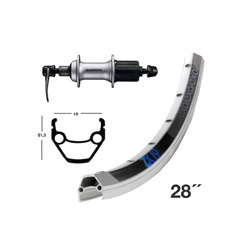 EXAL Rear wheel for urban bicycles with rim brake and quick release WINORA ZX 19 26" SHIMANO 8-10V ALUMINIO 726712
