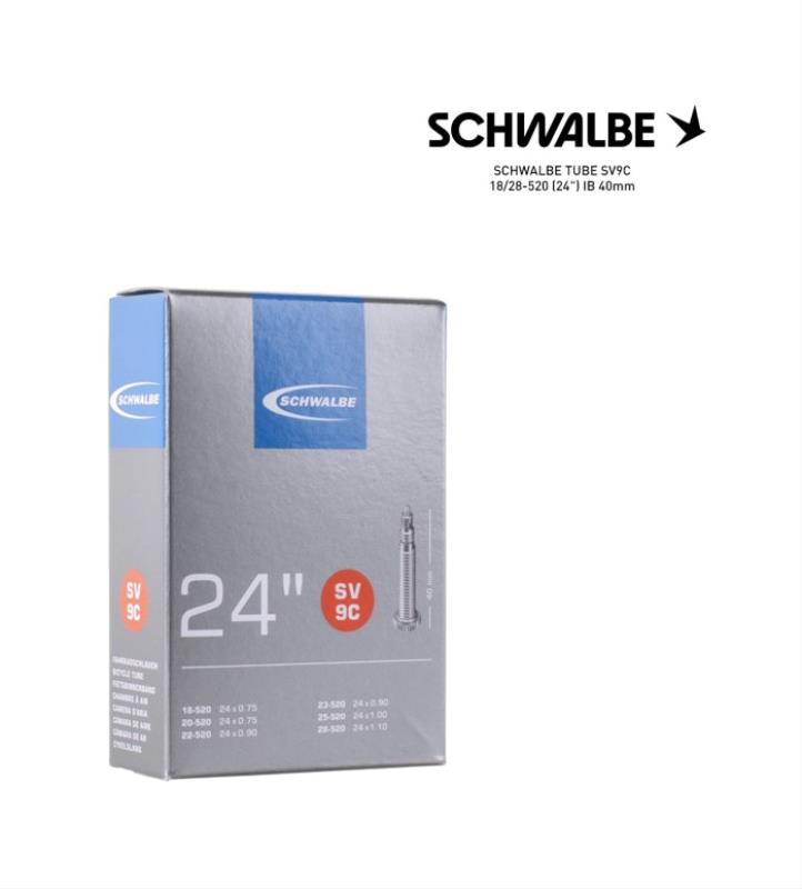 SCHWALBE Cámara de aire bicicleta SV9C 18/28-520 (24") IB 40MM 4026495451123