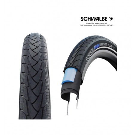 SCHWALBE Cubierta neumatico bicicleta MARATHON PLUS PERF SMARTGUARD TWINSKIN 20" 20X1.35 B/B+RT 4026495720182