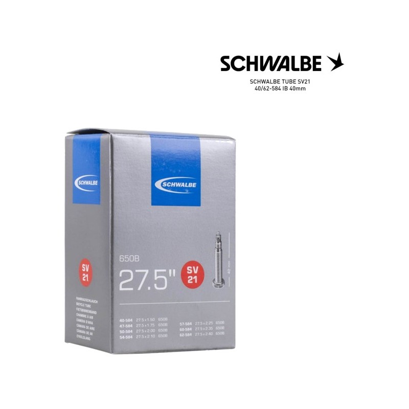 SCHWALBE Cámara de aire bicicleta SV21 40/62-584 IB 40MM 27.5" 4026495743754